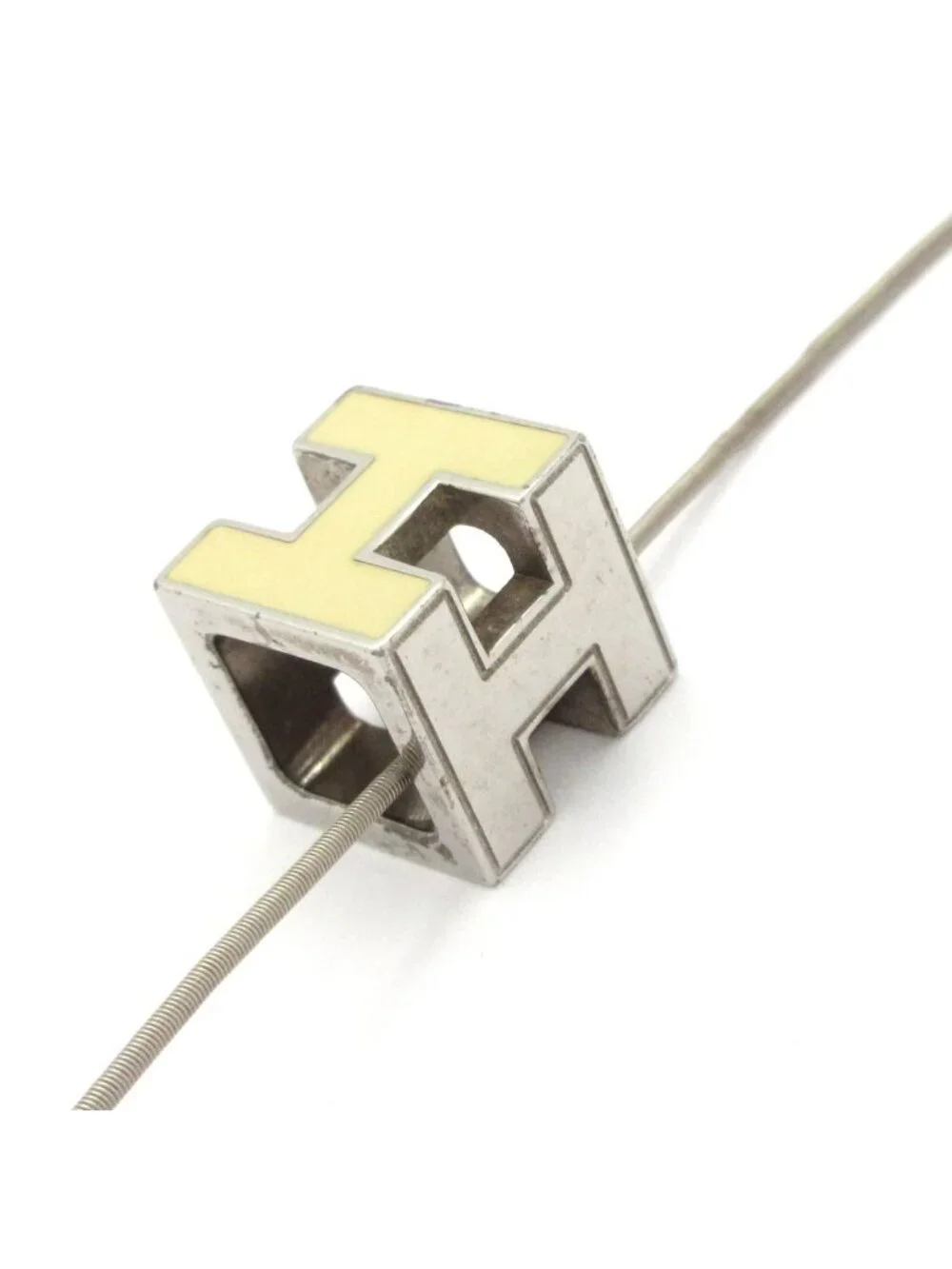 Hermes Necklace Cage D'h Silver Ivory